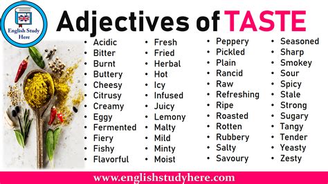 words for taste.